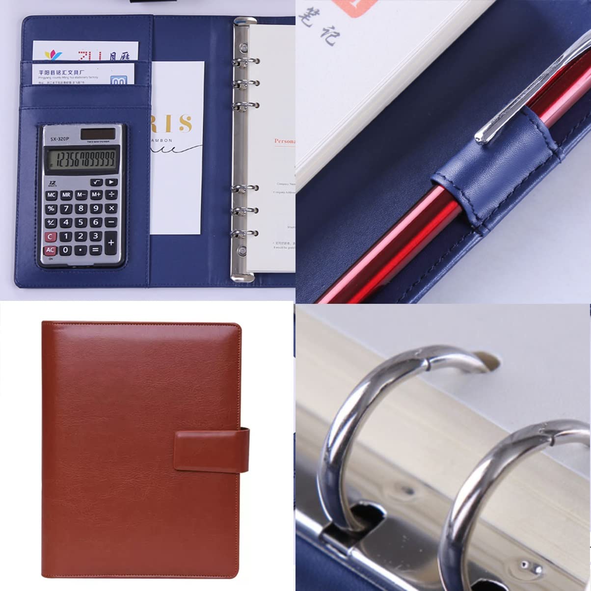Cartella per Documenti in Pelle A4, Portafoglio in pelle PU, raccoglitore ad anelli, copertina per quaderno ricaricabile A5/B5, agenda personale, raccoglitore economico con chiusura a fibbia magnetic