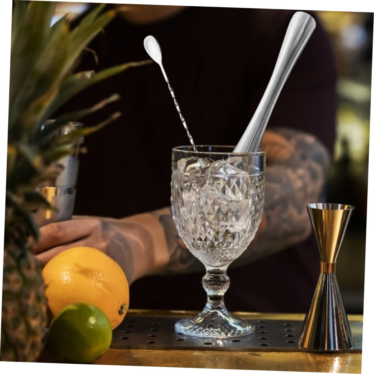 OFFSCH 1Set Ice Muddler Ergonomic Cocktail Stirring Rod for Mojitos Fruit Mixing for Home Bars and Shops Easy to Use and Practical