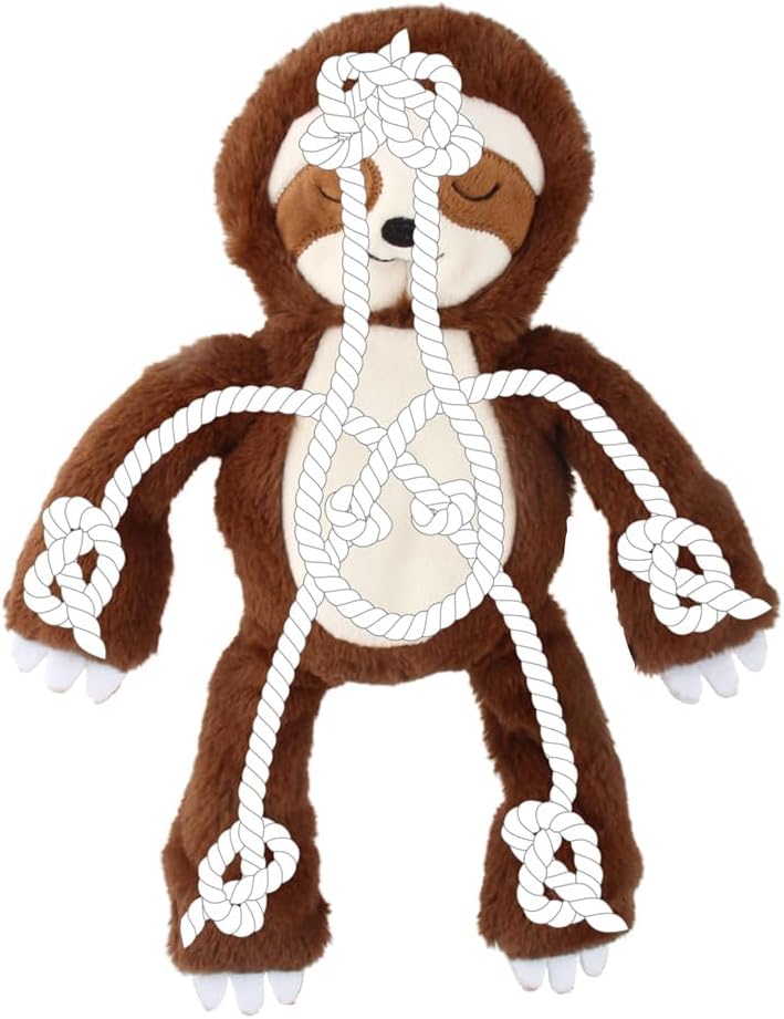 Nobby Plush Sloth with Rope Inside 34 cm