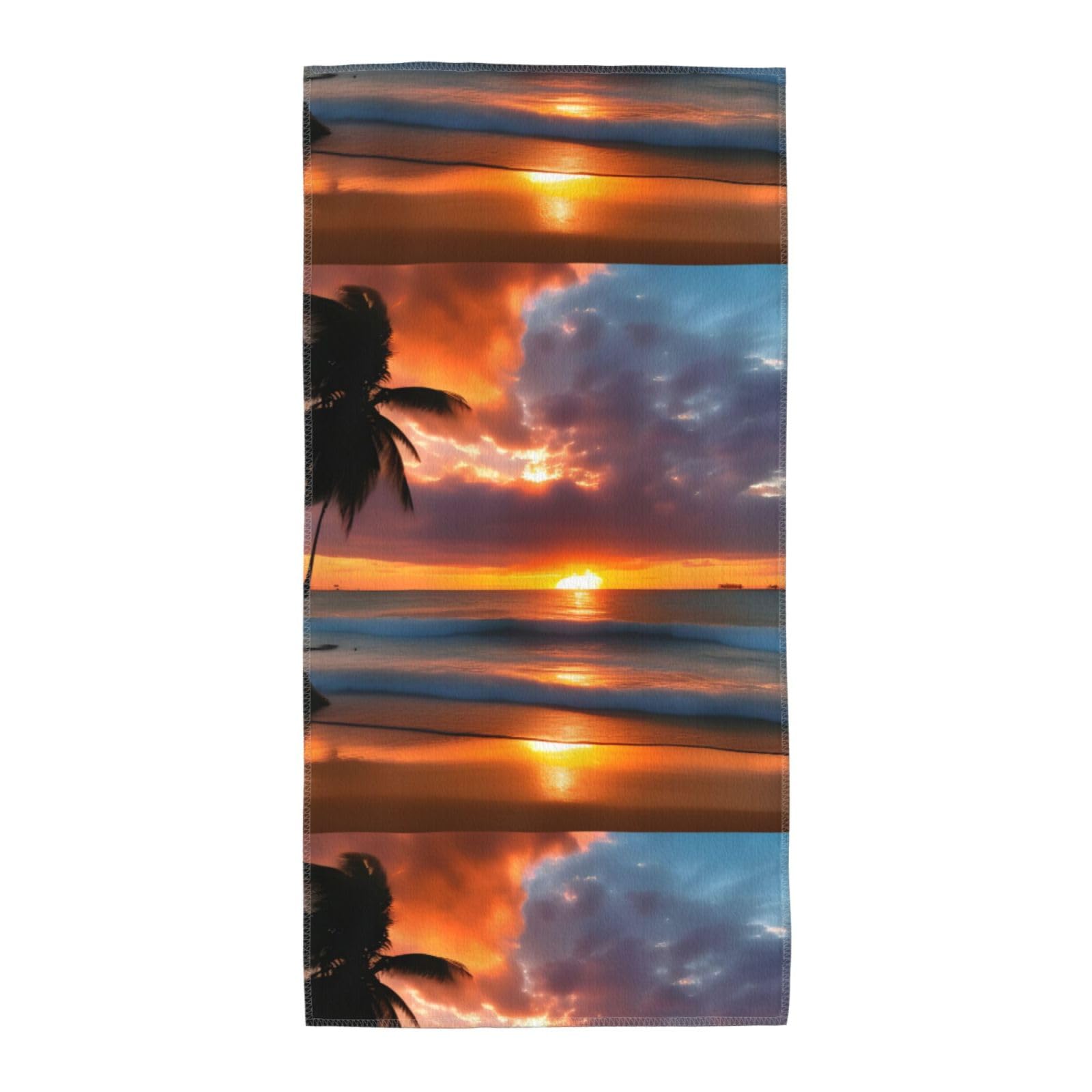Cbaaghh Sunset Beach Print Towel, Towels Thick Face Towels Fast Drying Washcloth For Bath, Spa, Gym