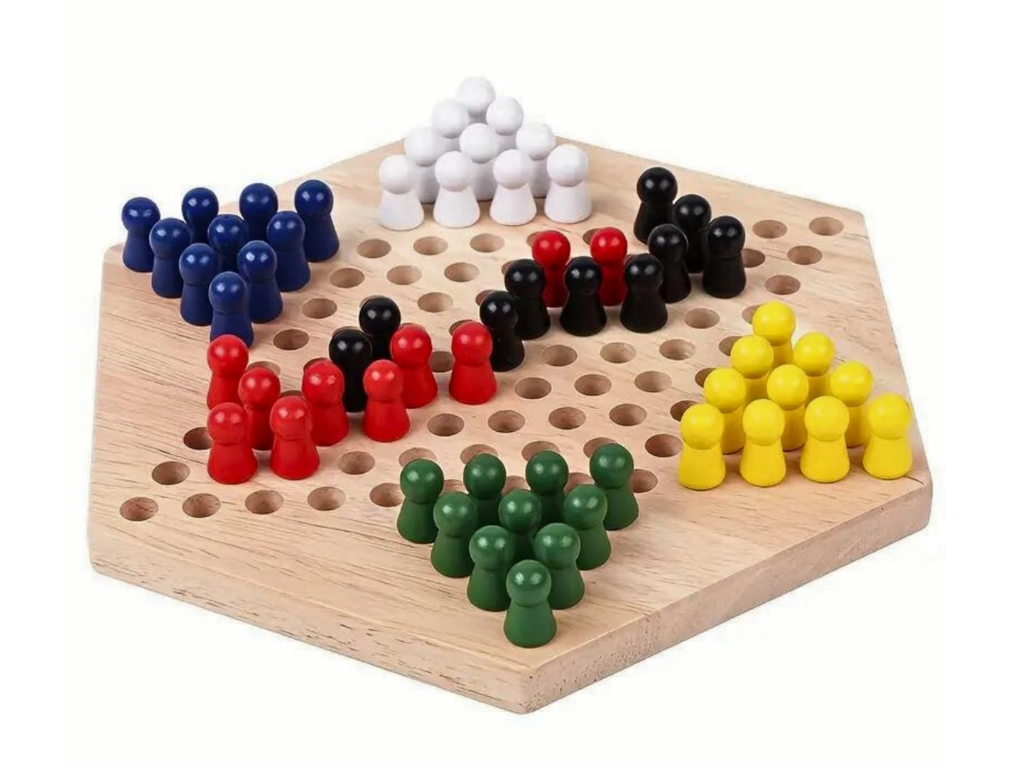 Jeu familial en bois à dames chinoises pour 6 joueurs 22,9 cm