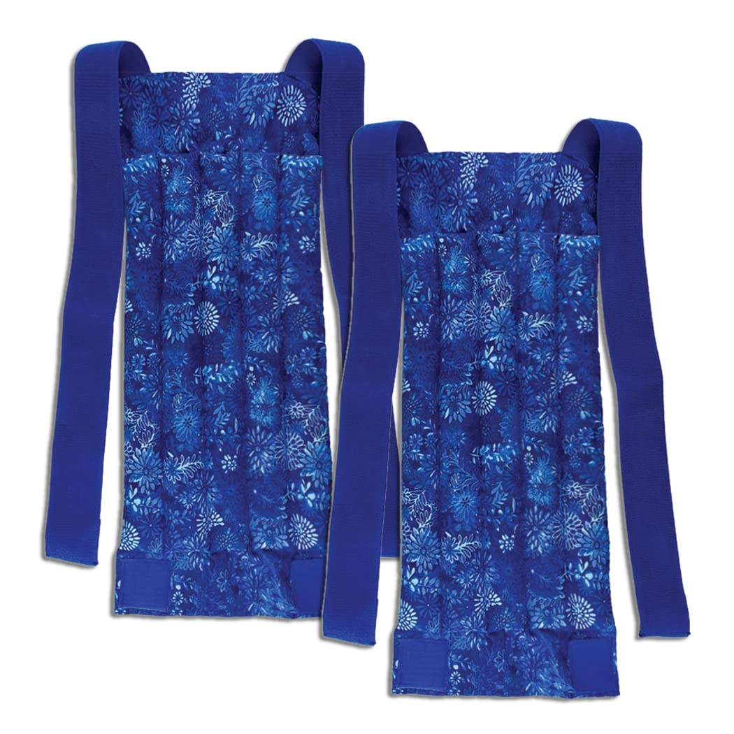Nature Creation Reusable Microwave Heat Pad - Microwave Heating Pad for Back Pain and Sore Muscle, Hot Pack, for Spine Heat Pack Warming Pad, Microwavable Heating Pads - Blue Flowers 2 Packs