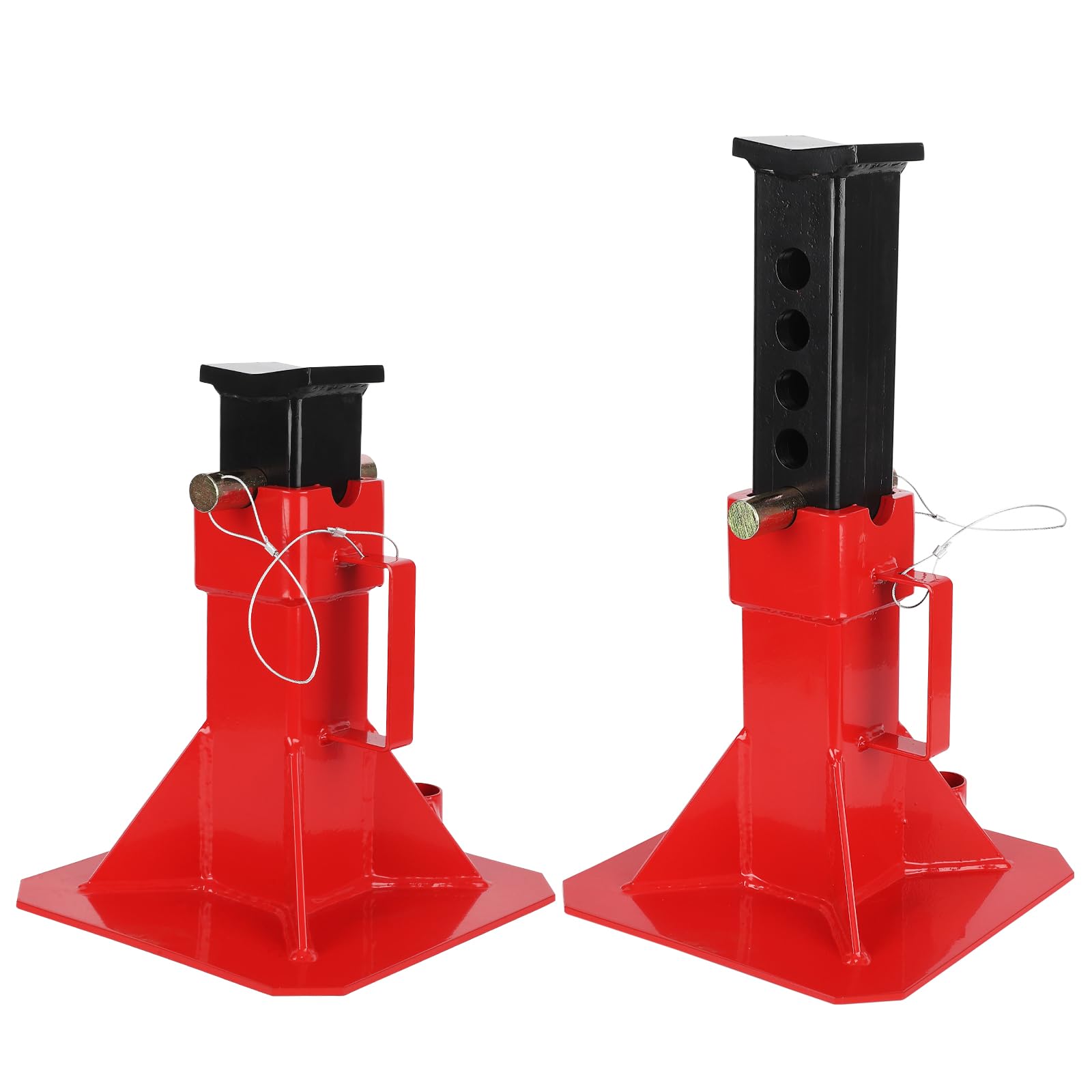 Heavy Duty Car Jack Stand, Pin Type Adjustable Height Automotive Jack Stands with Lock, 22 Ton (44,000 lb) Capacity, Red, 1 Pair