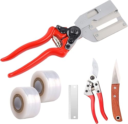 Kit de podadora de herramientas de injerto 2 en 1 para árboles frutales, tijeras de injerto profesional multifuncional para injerto de árboles