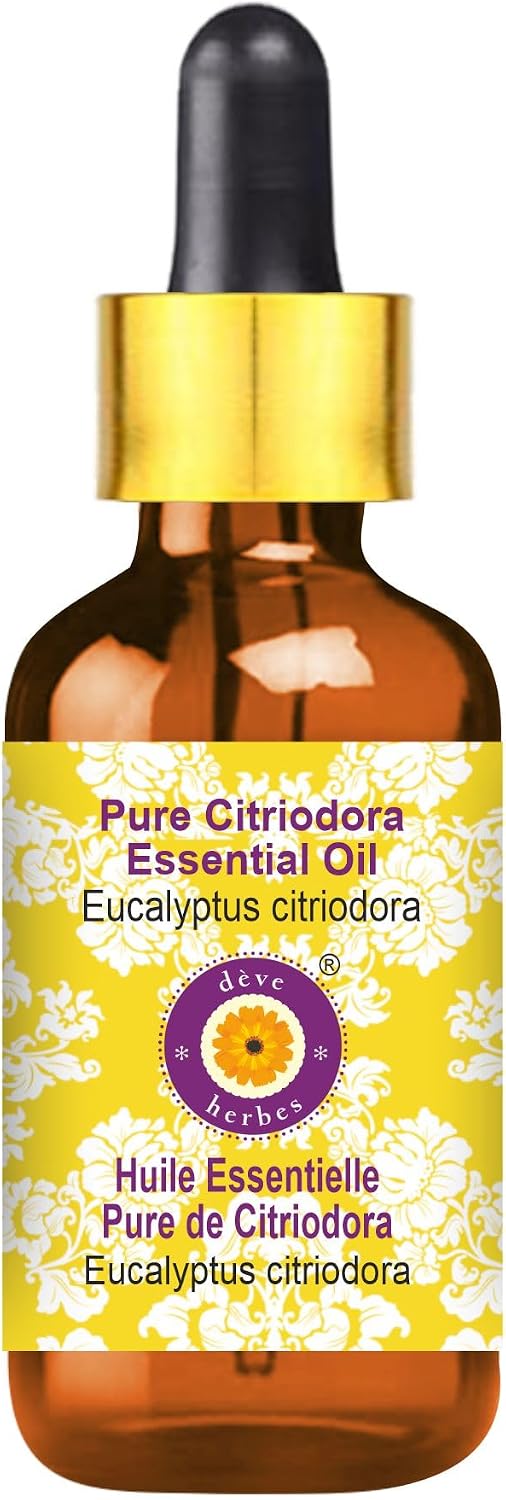Deve Herbes Pure Citriodora Essential Oil (Eucalyptus citriodora) Steam Distilled 100ml (3.38 oz)