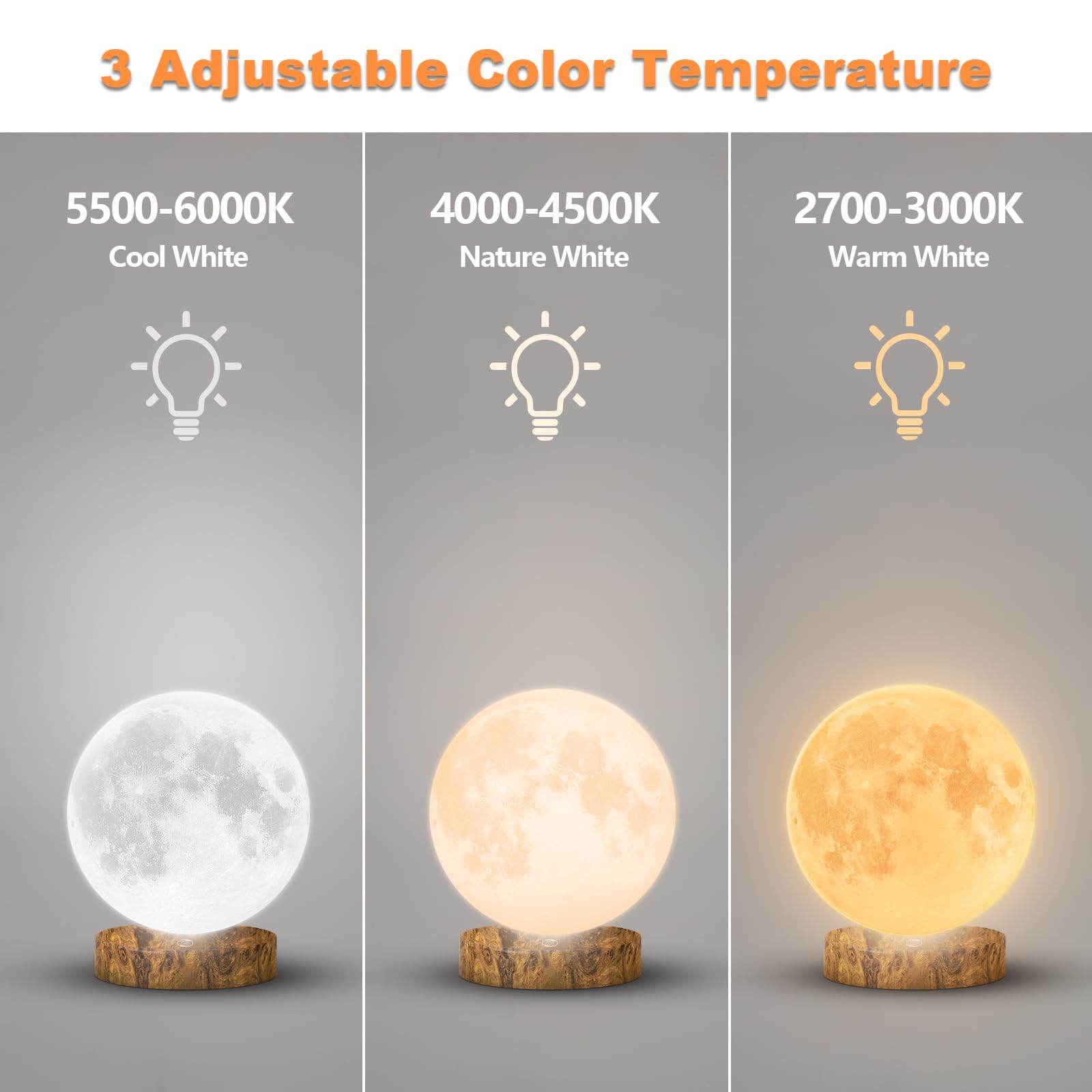 Lámpara de terapia de luz, lámpara solar de 10000 lux con 3 temperaturas de color, brillo continuo, lámpara de luz solar feliz, lámpara de luz diurna de espectro completo para el hogar