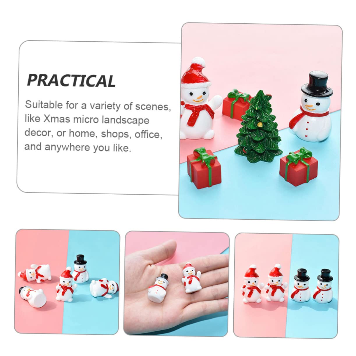 Cabilock 150piezas Muñecos para Decoración Navideña Adornos De Fiesta y De Navidad Accesorios para Jardín y