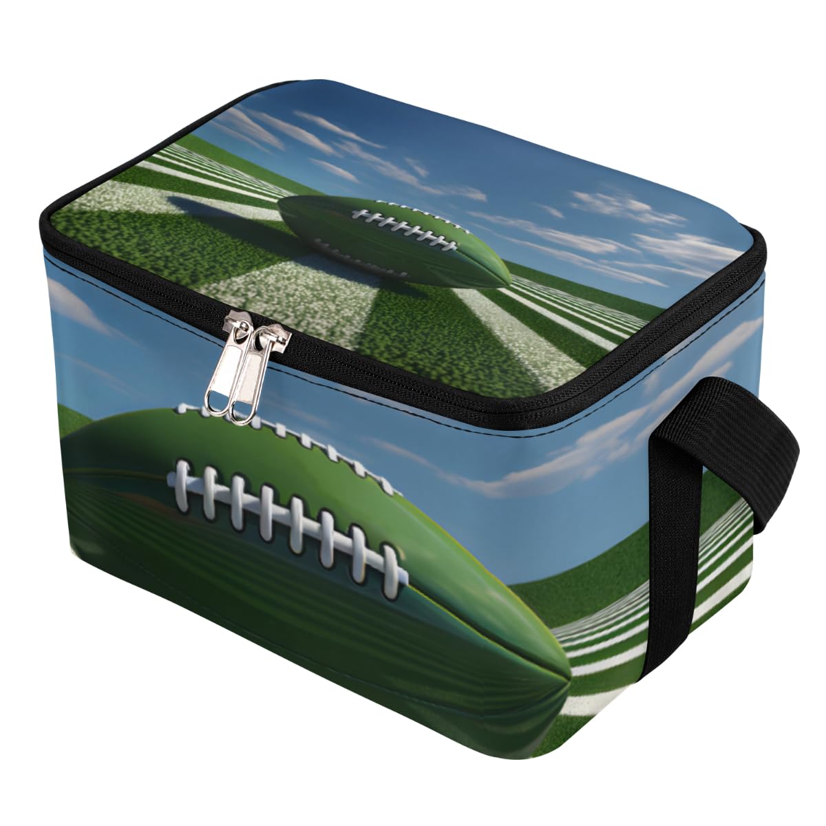 GzLeyigou Lunch Bags for Women Men 9 Cans,Sport Ball Rugby Hot & Cold Food Delivery Bag Insulated Grocery Bag Insulated Lunch Box Cooler Bag for Office Work Picnic Beach