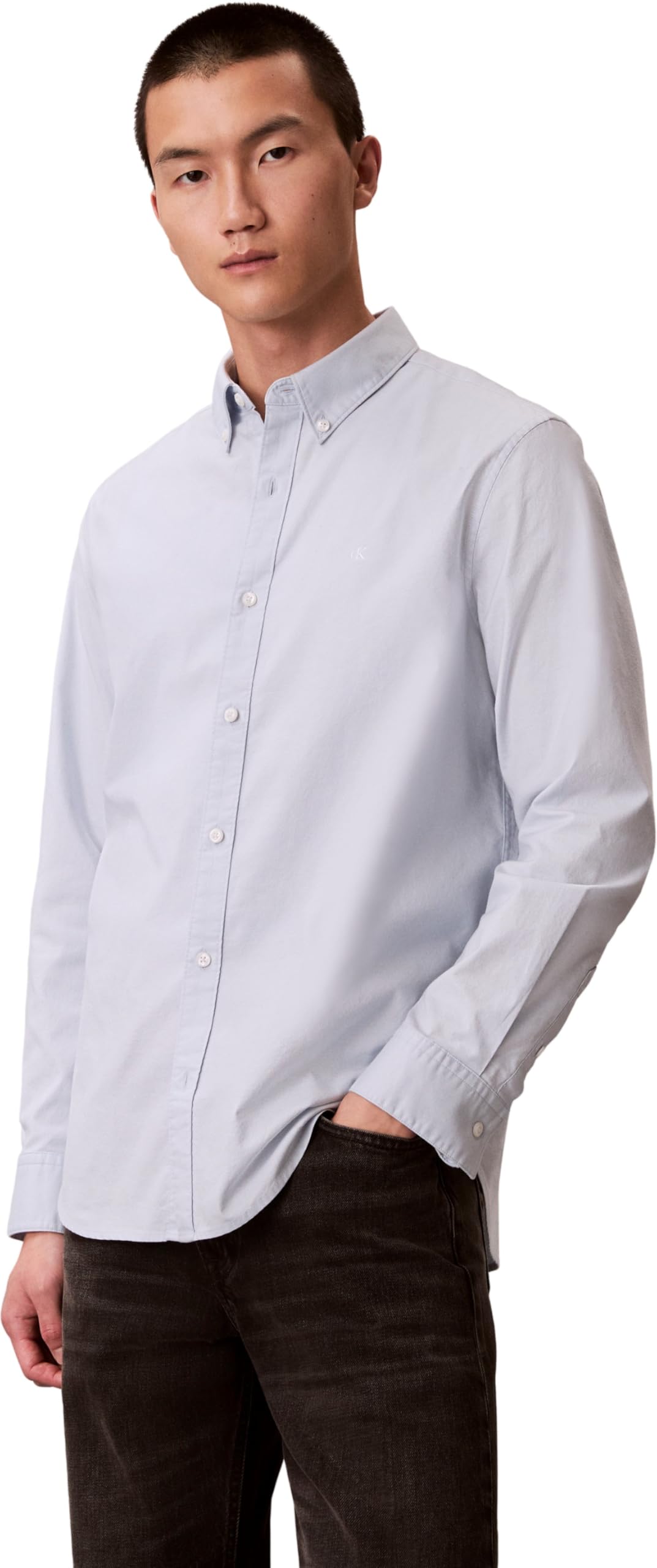 Calvin Klein Herren Hemd Solid Oxford Classic Shirt Freizeithemd