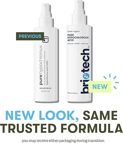 Vista 5 de BRIOTECH Pure Hypochlorous Acid Spray and Cleanser, Original Premium HOCl Topical Solution, Multi-Purpose Cleaner, Family Approved & Pet Friendly, 4