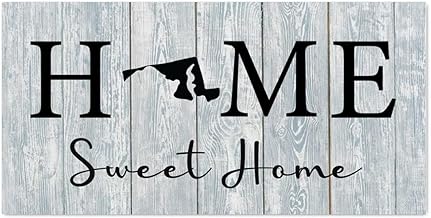 Antique Wood Pallet Sign Home Sweet Home Maryland State Wood Wall Pediment Home Sign Vintage Farmhouse Wall Decor for Garden Patio 6x12 Inch