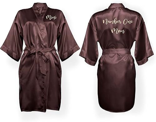 Miniatura 2 de Bata Personalizada para Mujer, Tallas S-5XL, Añadir Símbolos, Texto y Monogramas Batas para Boda, Viajes de Chicas, Cumpleaños y Más