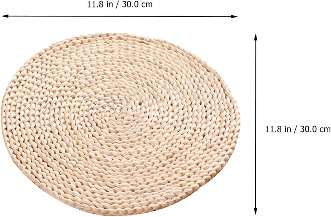 CALLARON Thick Straw Woven Floor Cushion 1.5cm Corn Husk Tatami Seat Pad Handwoven Meditation Yoga Mat Home Sitting Pillow