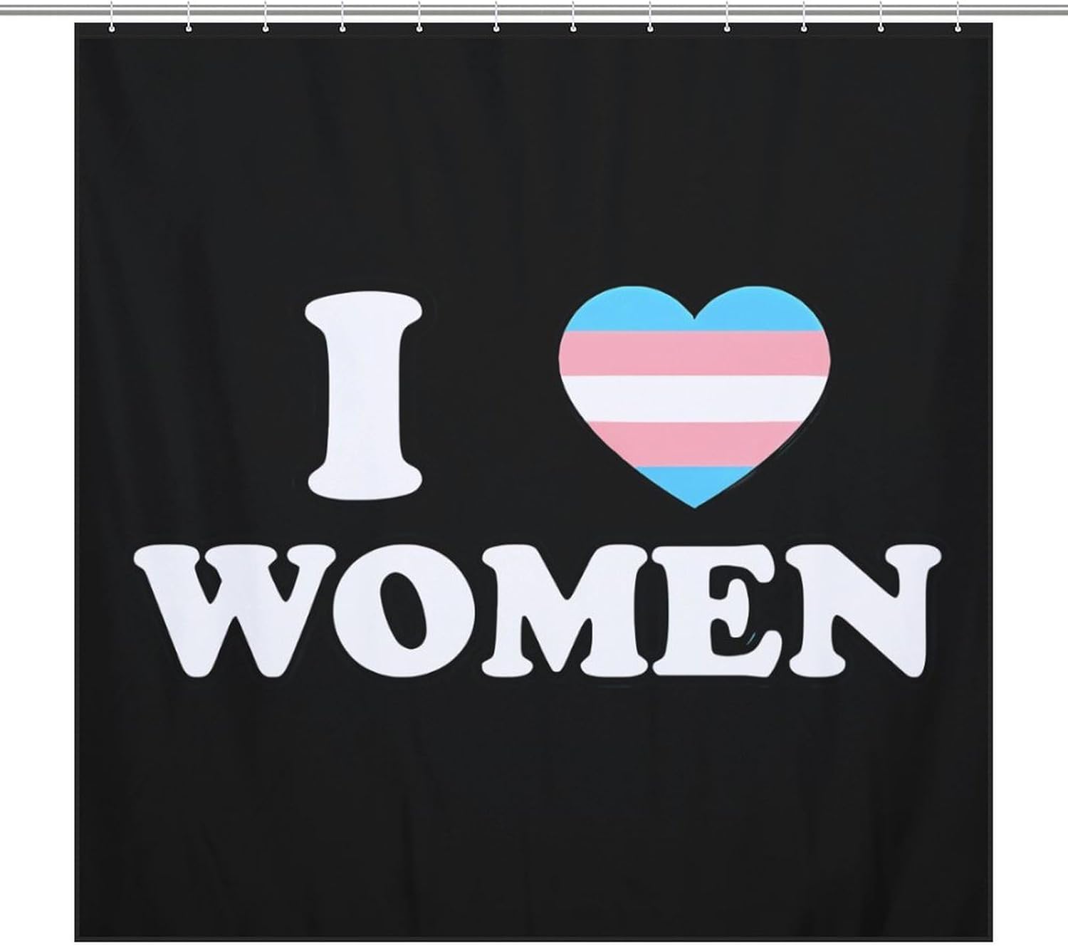 I Love Trans Women Funny Shower Curtains Washable Bath Curtain Liner with Hooks for Bathroom Bath Tubs