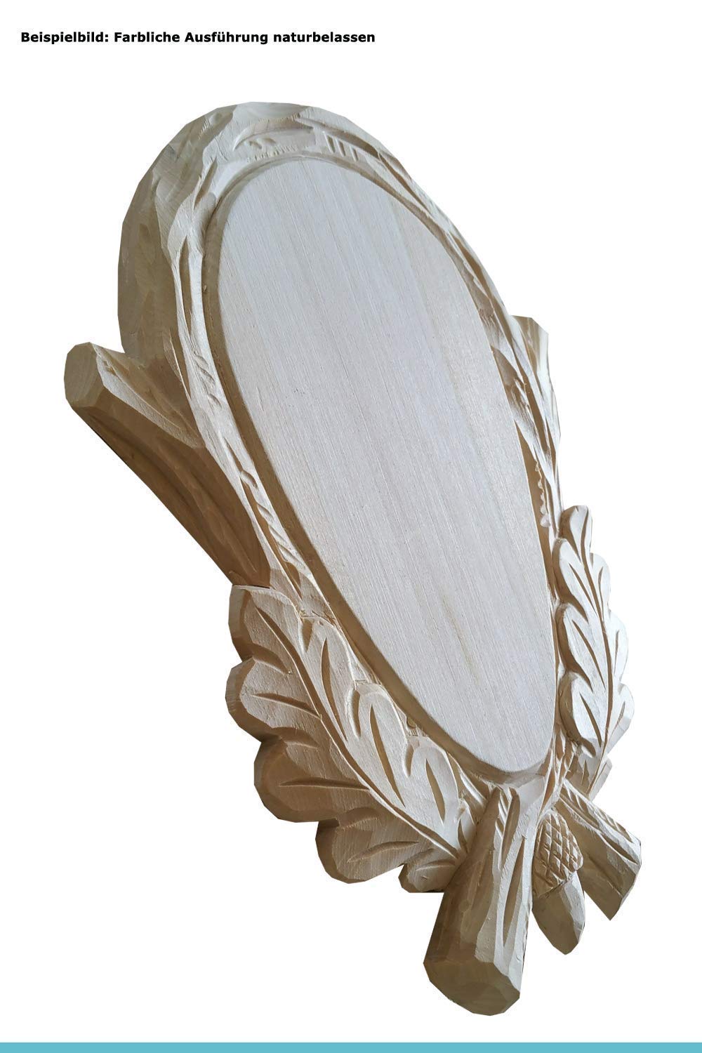 Jagd-Schnitzerei Peter Trophäenbrett für den kapitalen Rehbock braun 133 handgeschnitztes Trophäenbrett Aufsatzfläche 21 x 11 cm