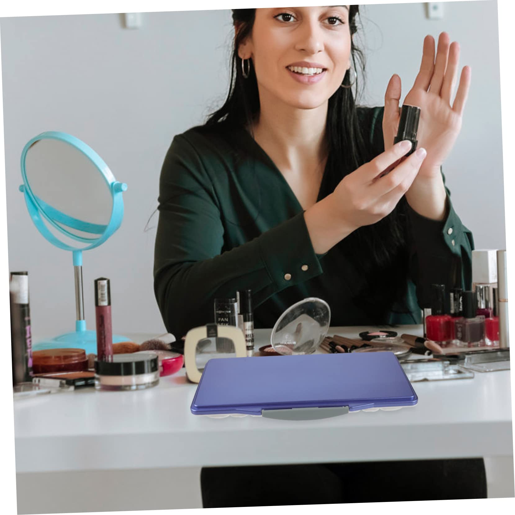 SEWACC Box Watercolor Pigment Box Portable Plastic Mixing Tray for Art Painting Compartment Color Mixing to Clean for Home and Travel Use