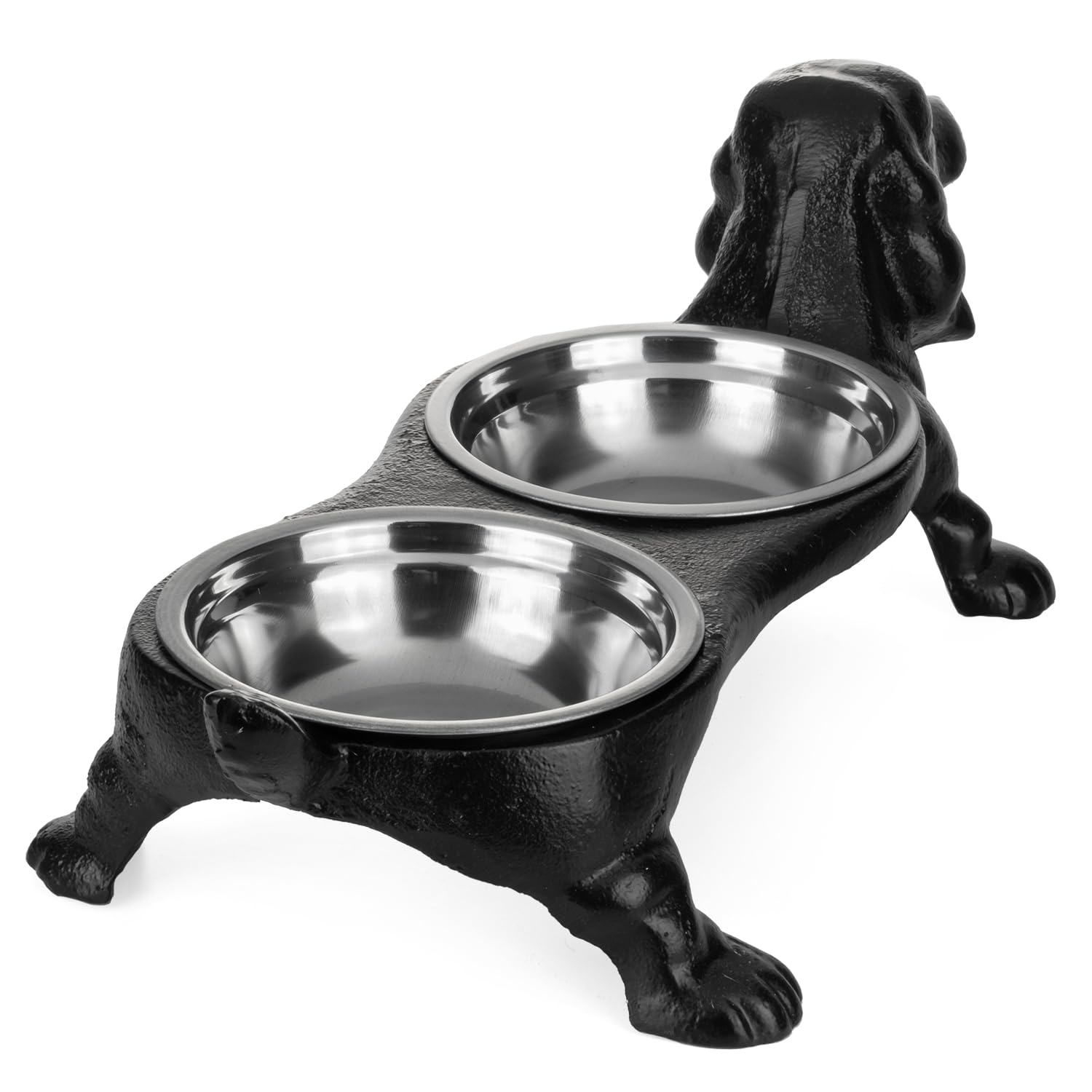 Hierro Fundido Doble Escudilla para perros Comedero y Bebedero de perro napf Forro Moritz®