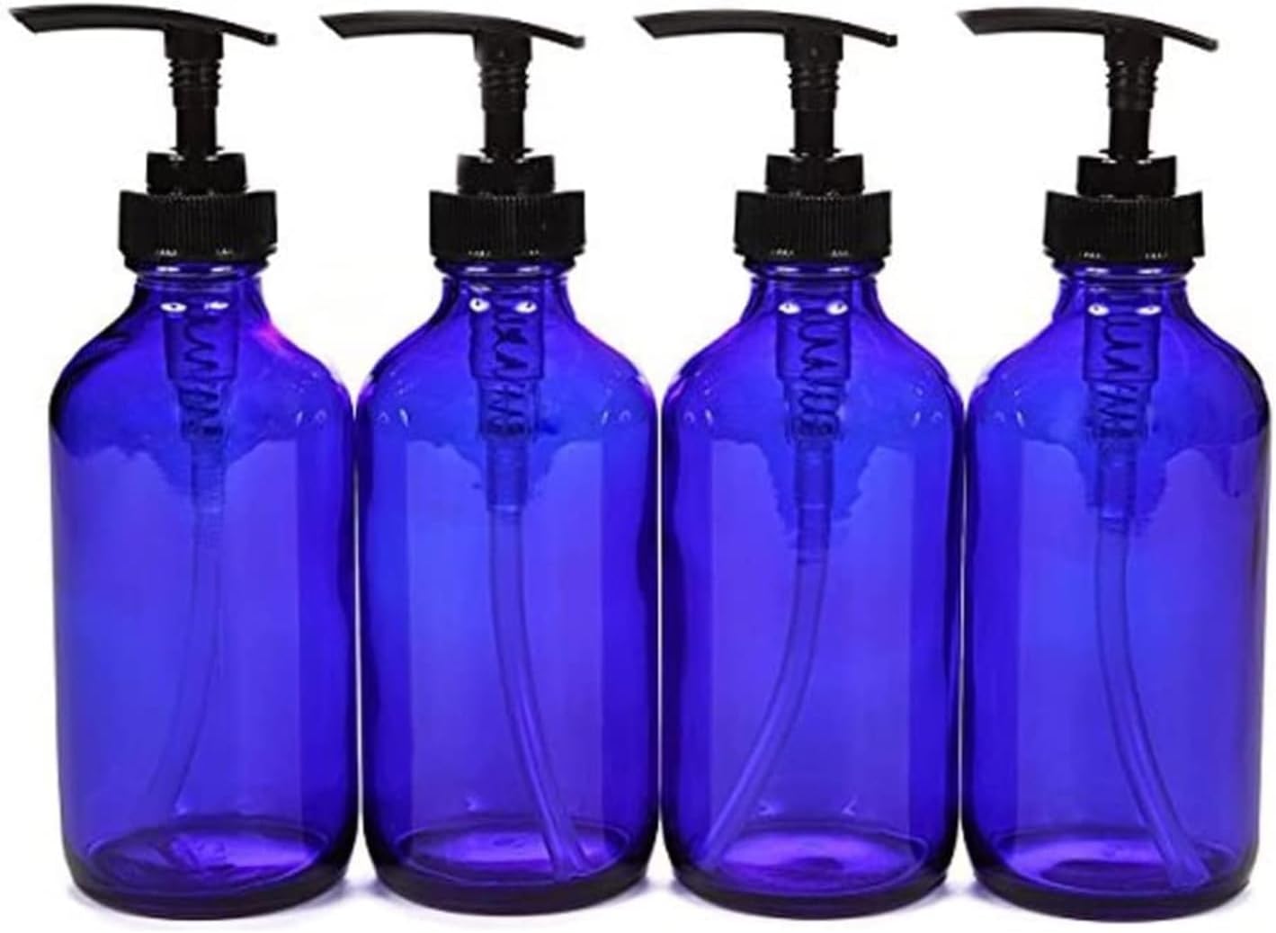 Countertop Accessories Set Set of 4 Soap Dispenser for Bathroom Kitchen Countertop Shower Dispensers Lotion Dispensers Set Bath Room Sets(Blue)