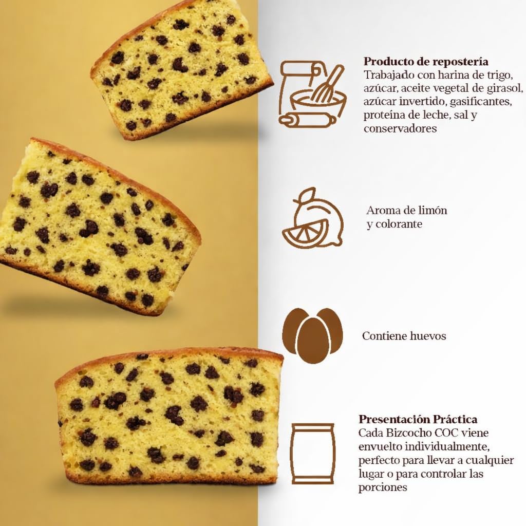 LAPASION - Bizcocho COC Pepitas Chocolate envuelto | Gotas de chocolate | Sobaos Pasiegos Artesanos | Bizcochos Ideales Para Desayunos Y Meriendas | Caja 2 Kg