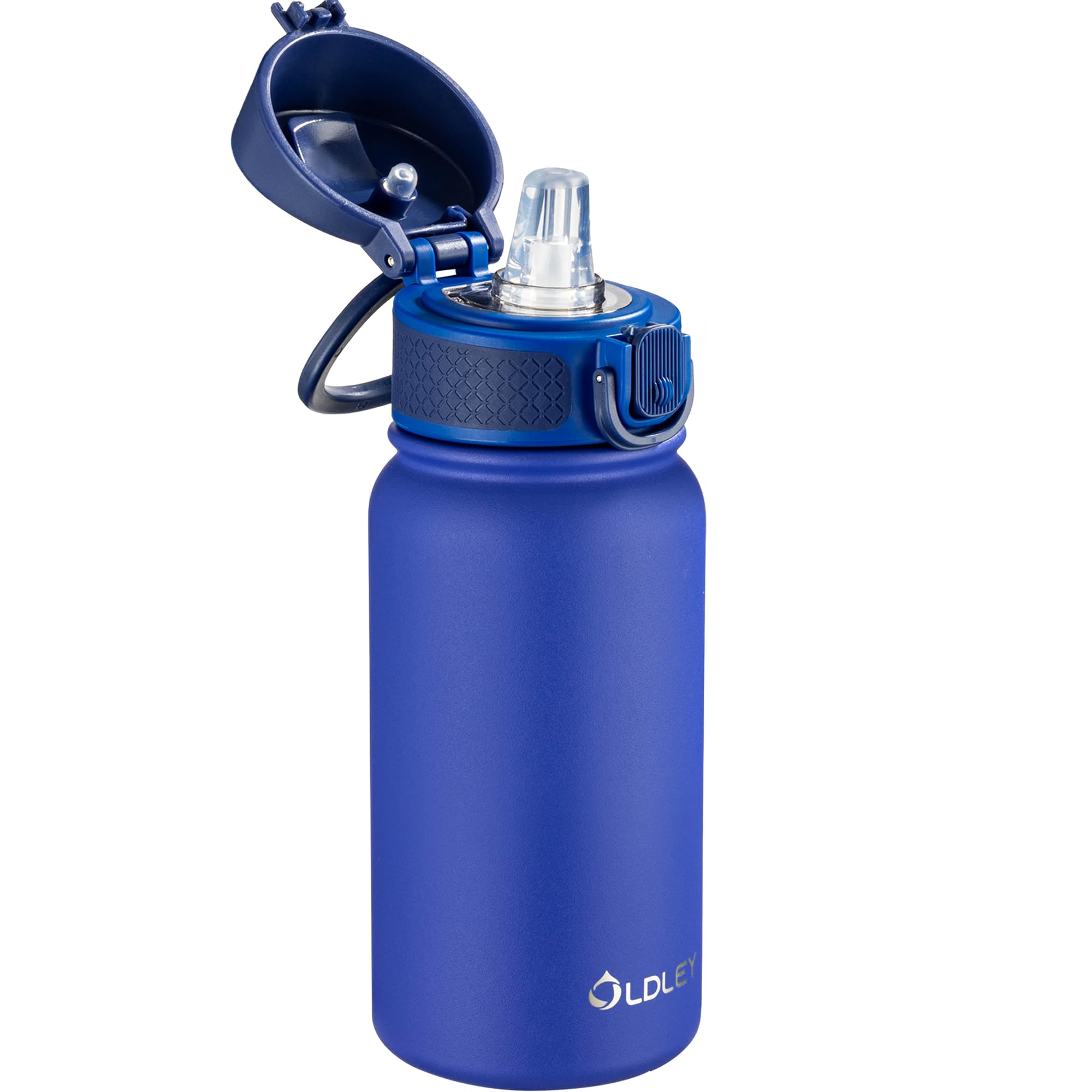 OLDLEY 12oz Kids Water Bottle, Stainless Steel Insulated Water Bottle For Kids, With Straws Leak-proof, Kids Water Bottles For School Boys Girls,Klein
