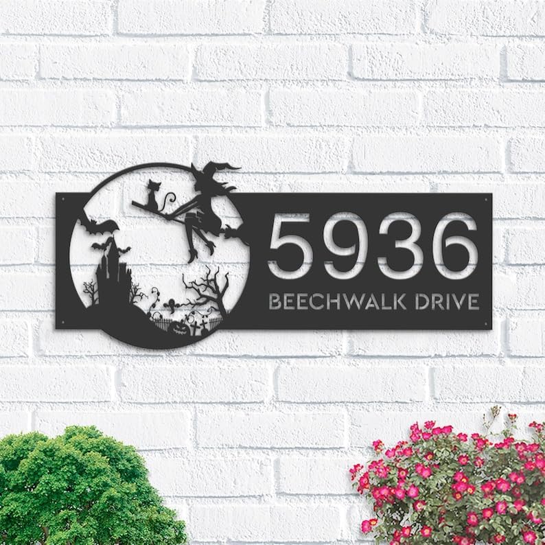 Personalized Metal Address Signs for Houses Dragonfly 8x8" Hanging Address Plaque Garden Stake House Warming Gifts for New Home