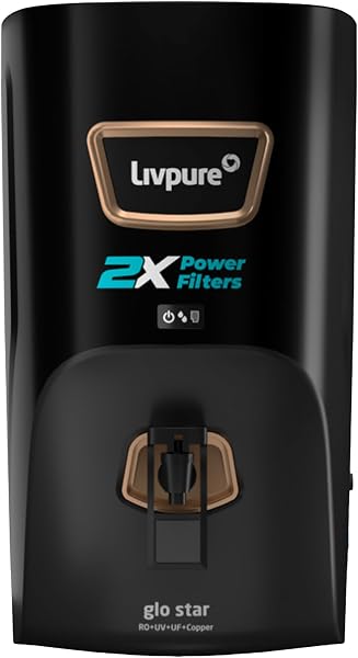 Livpure Glo Star Copper Water Purifier | RO+UV+UF+Copper+Mineraliser | 2X Power Filter | No Filter Cost f