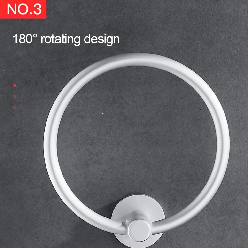 LSLYTQ Round Towel Ring, Bathroom Hanging Towel Rack, Space Aluminum Bathroom Storage Towel Rail Towel Holder