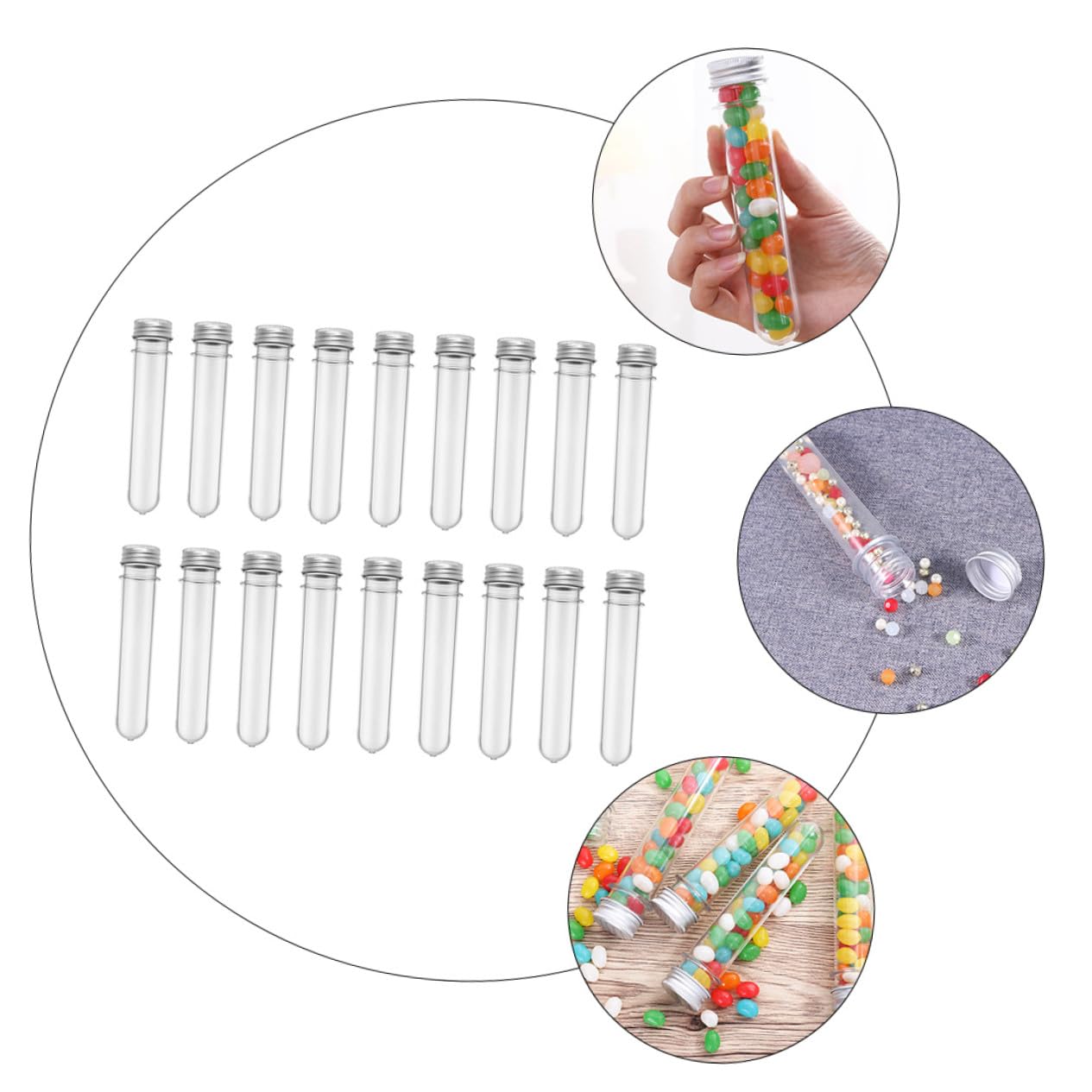 Alipis 50piezas Frascos Transparentes de Tubo de Ensayo para Almacenamiento de Dulces y Baño para Experimentos de Laboratorio