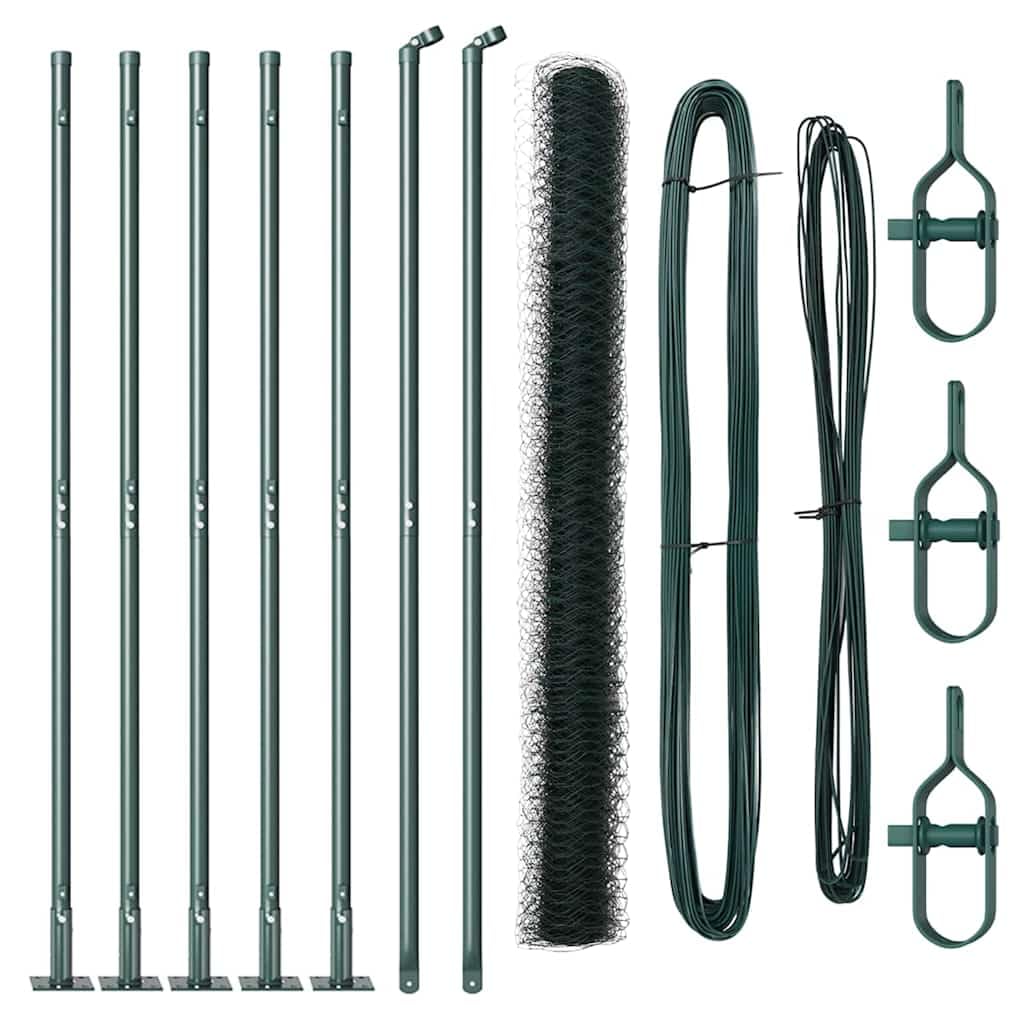 Green Steel PVC Fence Post 10 x 1.4 m 36 mm Mesh Garden Security Barrier Weather Resistant Corrosion Proof Outdoor Perimeter for Terrace Yard