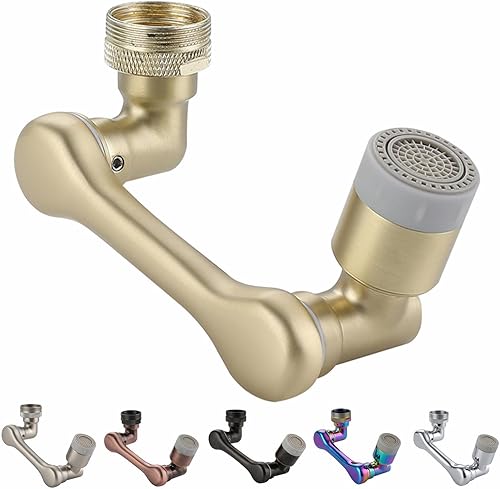 Extensor de grifo giratorio dorado cepillado universal de rotación 1080 brazo robótico extensión giratoria para fregadero de cocina extensor