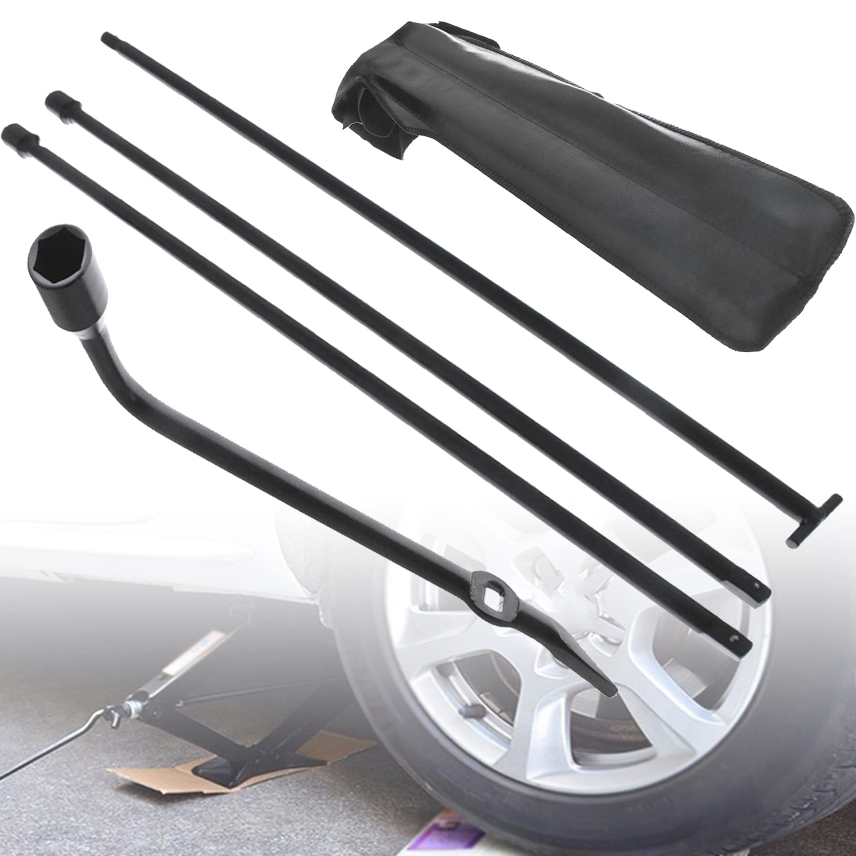 99501EB00B Spare Tire Jack Tool T Extension Lug Wrench Tool Kit Replacement for 2004-2015 Titan & Frontier NSSTW00002 RED769006