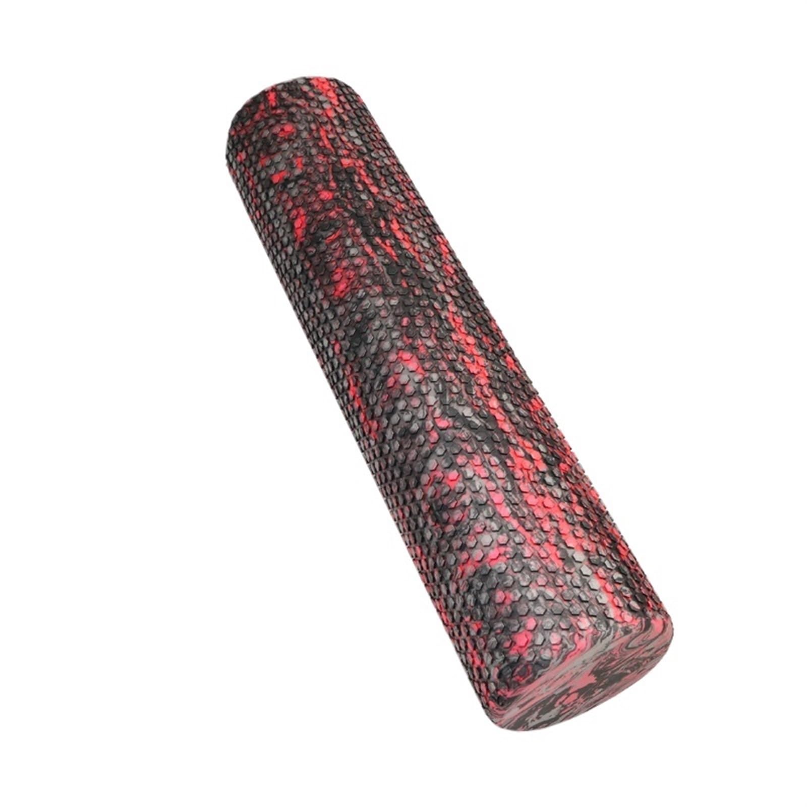 Rullo In Schiuma Rullo di schiuma Colonna for yoga Blocco for massaggio Tessuto muscolare Fitness Palestra Yoga Sport(Black Red 60X15cm)