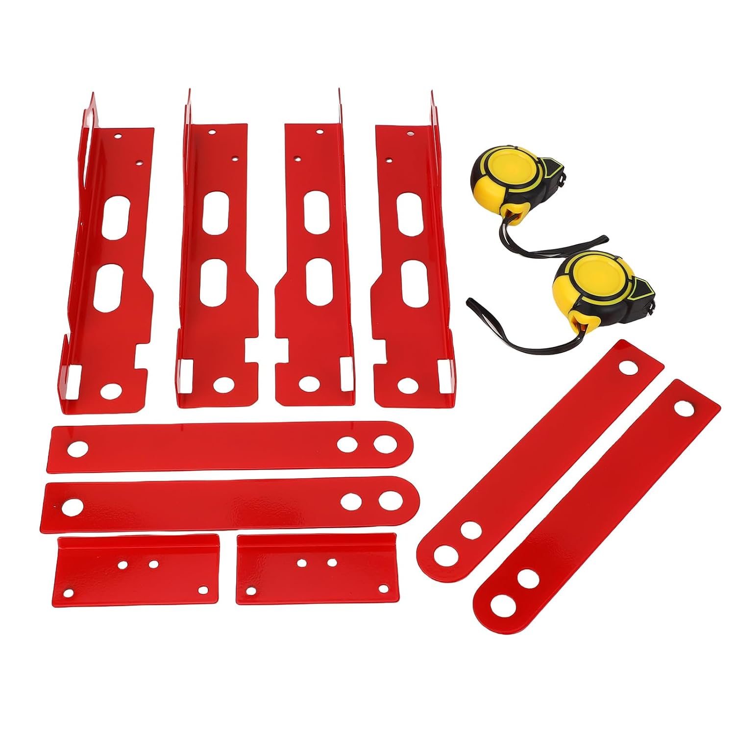 Toe Alignment Tool Wheel Angle Alignment Plates for Automotive Truck SUV Red with 2 Tape Measures
