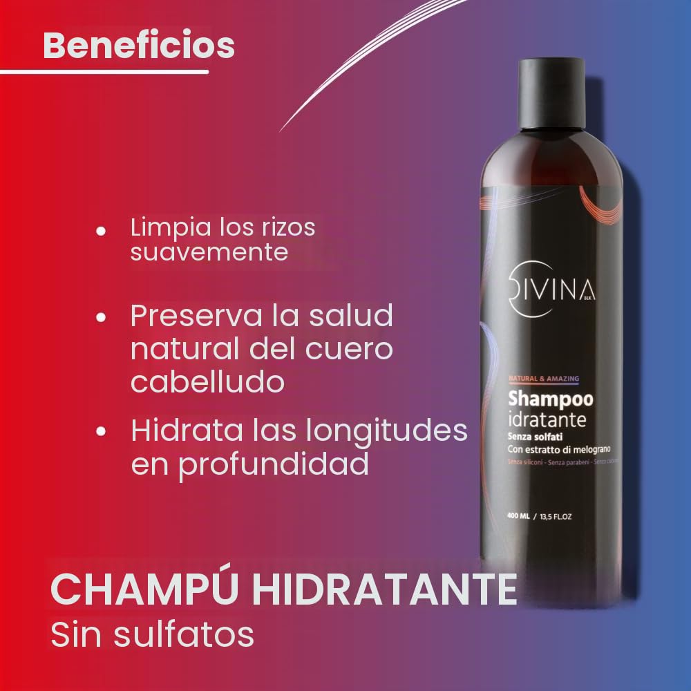 Kit disciplina y volumen para cabello ondulado, rizado, súper rizado, afro Natural&Amazing de DIVINA BLK