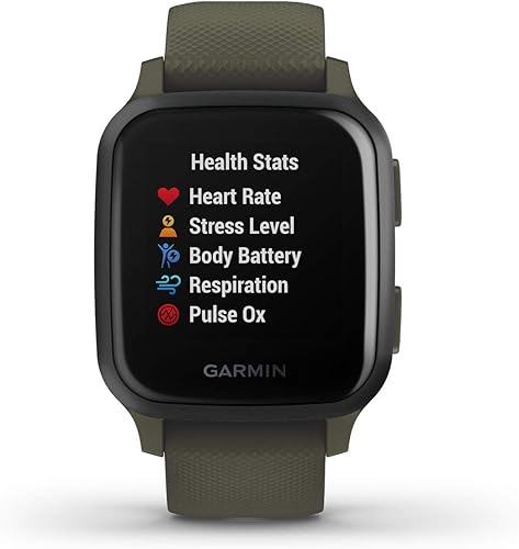 Miniatura 10 de Garmin Venu Reloj inteligente con GPS con monitoreo avanzado de salud y características de fitness Orquídea, púrpura,Negro con banda negra,Oro claro