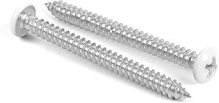 MewuDecor #10 x 2 Pan Head Wood Screws, Sheet Metal Screws Self Tapping Screws, Stainless Steel 18-8 (304), White Head, 50 PCS