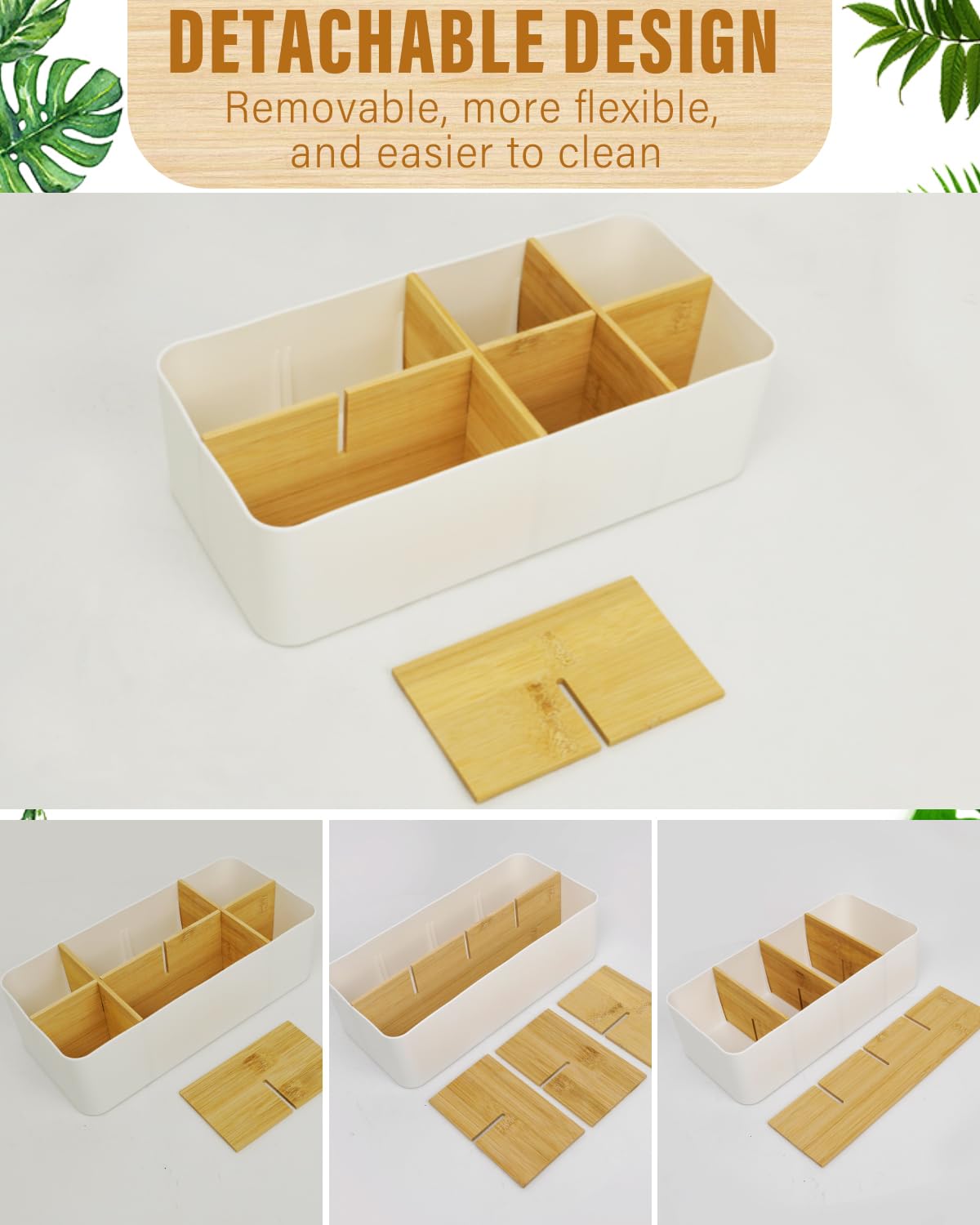 ZephyrCraft Desk Organiser, 8 Compartment White Pen Holder Office Organiser, Multifunctional Storage for Pens Remotes & Accessories - Image 3