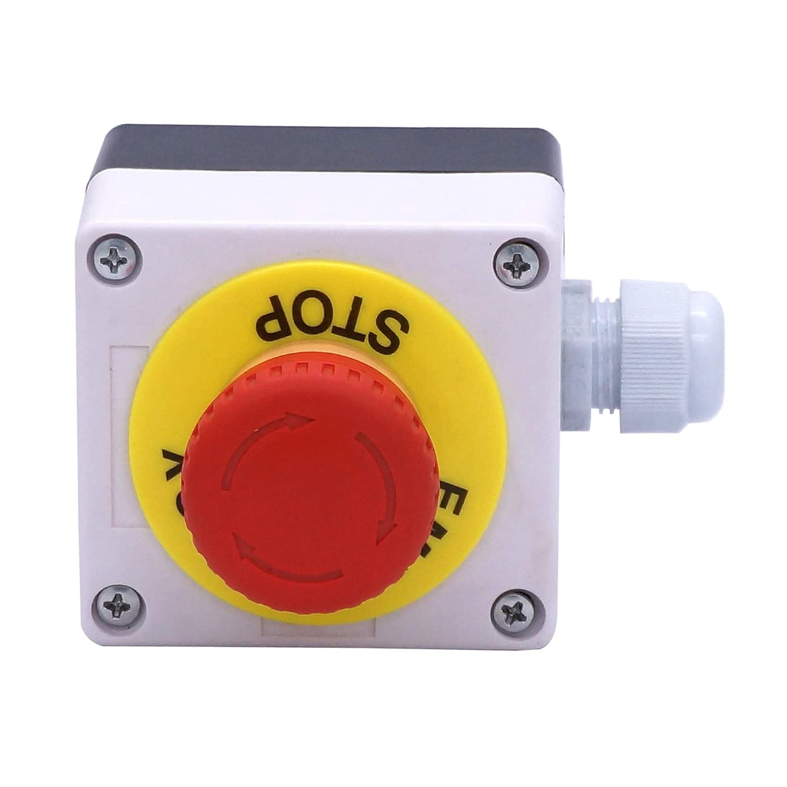 ONECM 22 mm 2 NC Red Sign Seta interruptor de emergencia botón de parada de emergencia 10 A 600 V caja de interruptor de parada