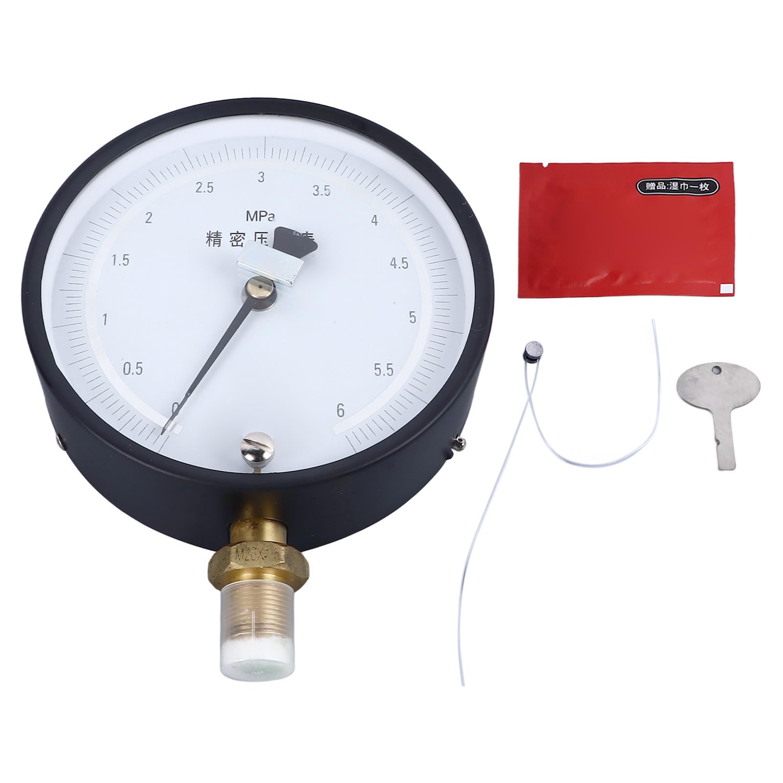 Druckmessgerät, Luft-Gas-Tester, hohe Genauigkeit, Ein-Tasten-Nulleinstellung, Vakuumkomponenten, professionelles, langlebiges Aluminium-Messing-Material, 0–6 MPa Messbereich für