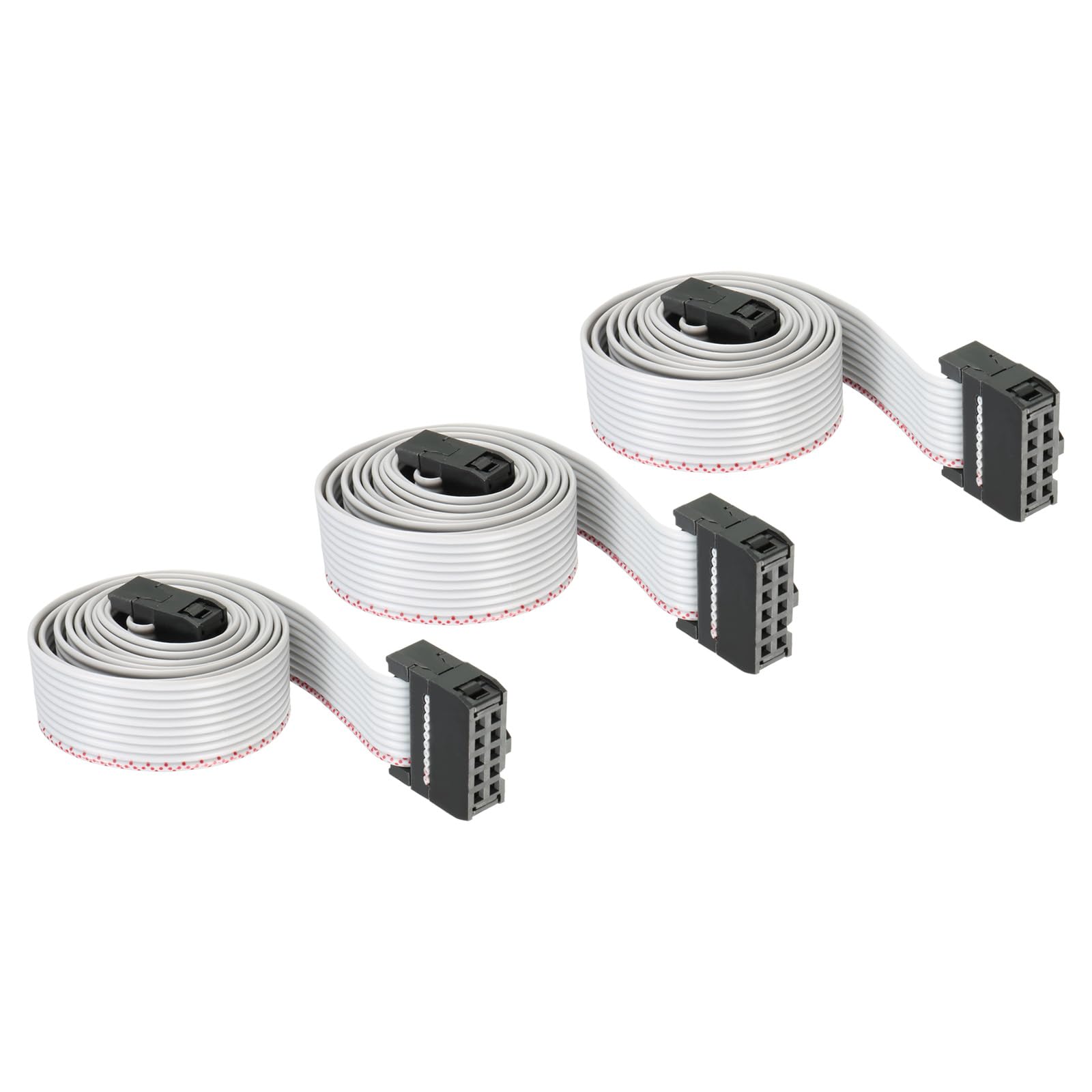 DMiotech 3pz 10 Pin Piatto Nastro Cavo Tipo C 2,2 Piedini 2,54 mm Passo IDC Grigio Cavo per Fotocamere Digitali, Computer