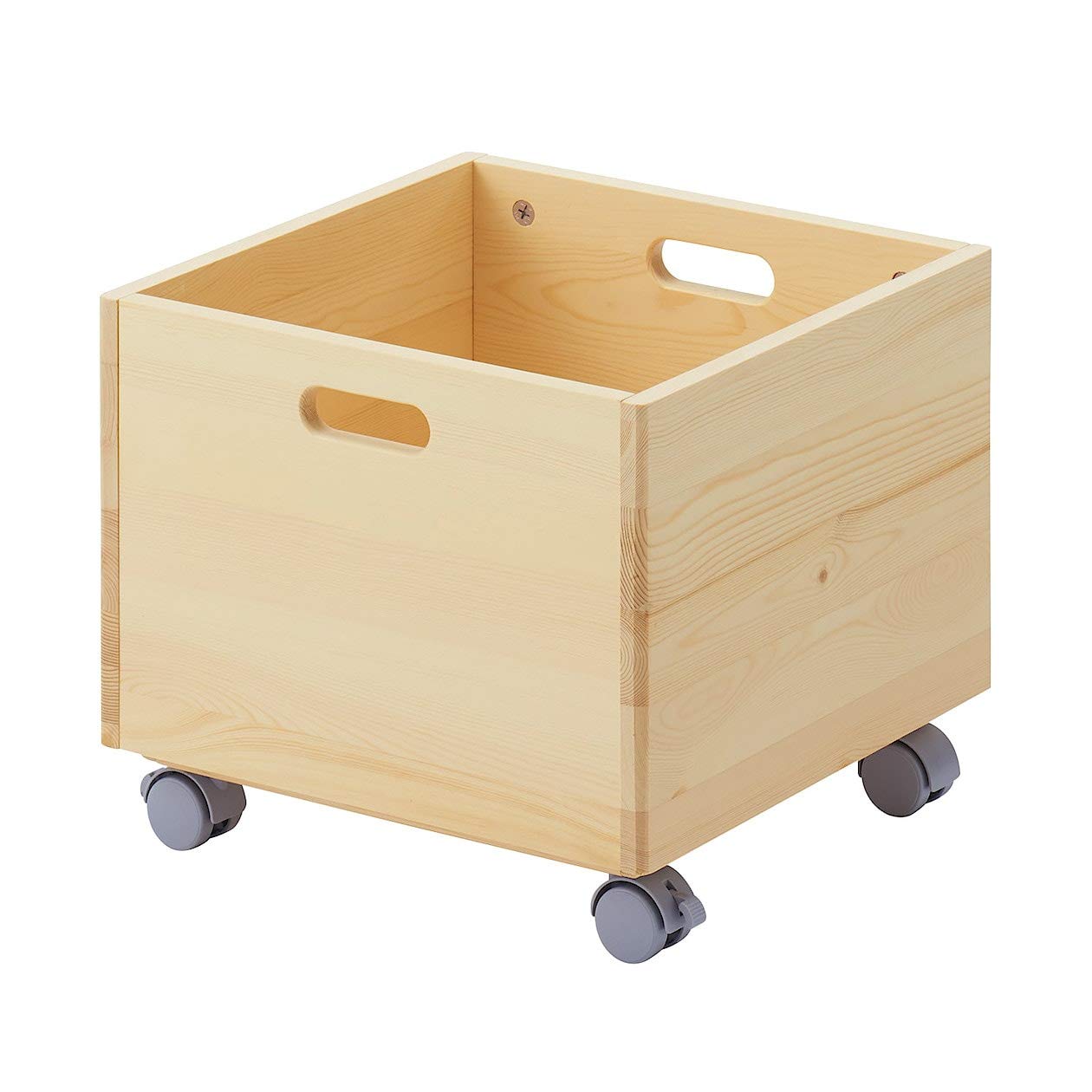 Amazon｜無印良品 パイン材収納BOXキャスター付き 幅35×奥行き35×高 