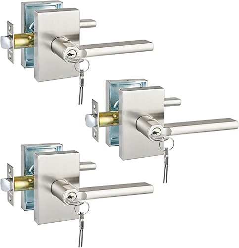 NEWBANG MDC894-SN-ET-3P - Cerradura de palanca de entrada con llave de placa lar