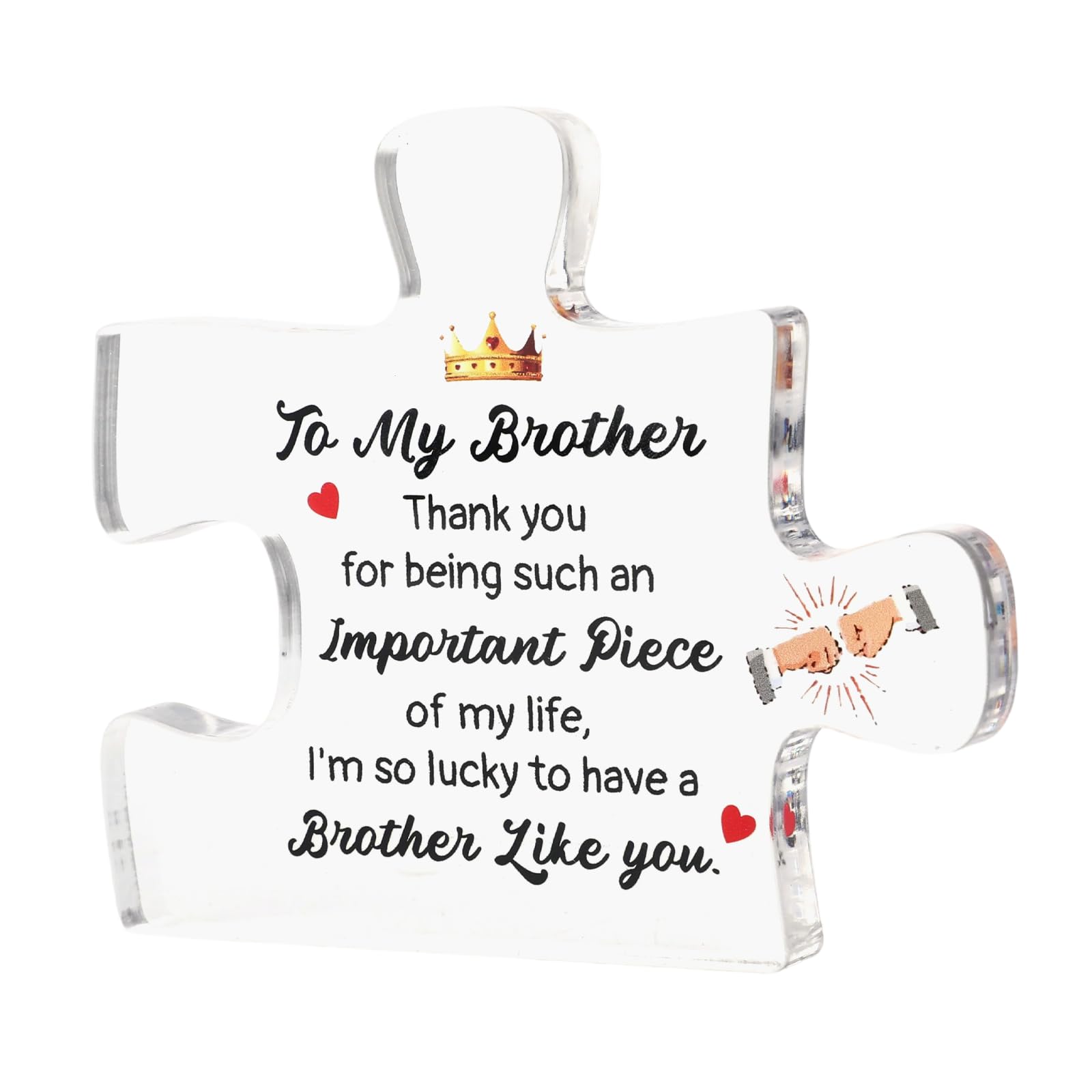 Xuhaggeo Transparently Brother Gifts - Acrylic Puzzle Plaque, Birthday Gifts For Brother, For Best Brother, Thank You For Being Such An Important Piece Of My Life
