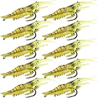 Kit 10 Isca Artificial Camarão Silicone Aromatizada Anzol Pesca
