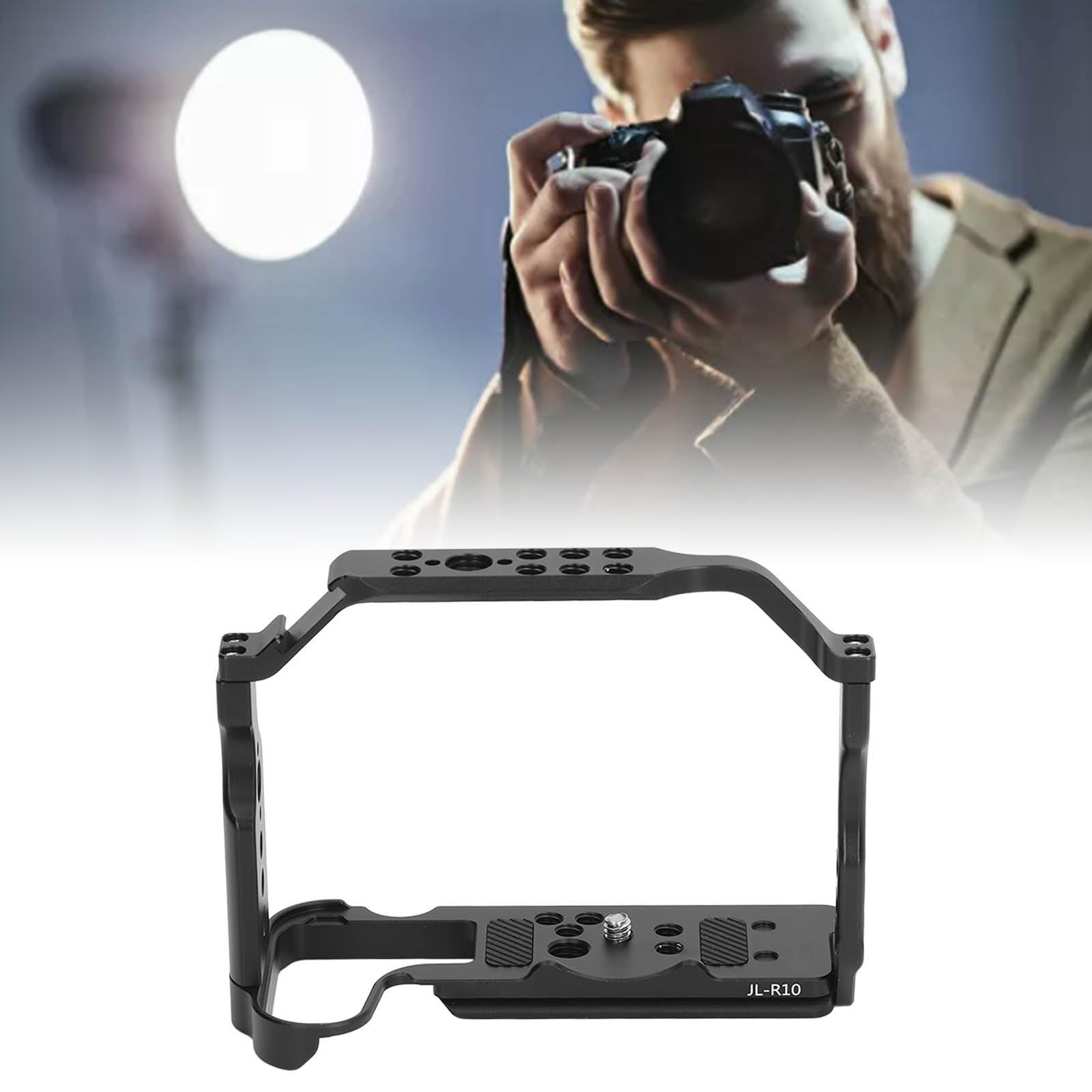 Klatka Operatorska do Aparatu R10, Stabilizator Aparatu DSLR ze Stopu Aluminium z Otworami na śruby 1/4 3/8 Zimne Buty, do Vloggingu Nagrywanie Wideo Tworzenie Filmów