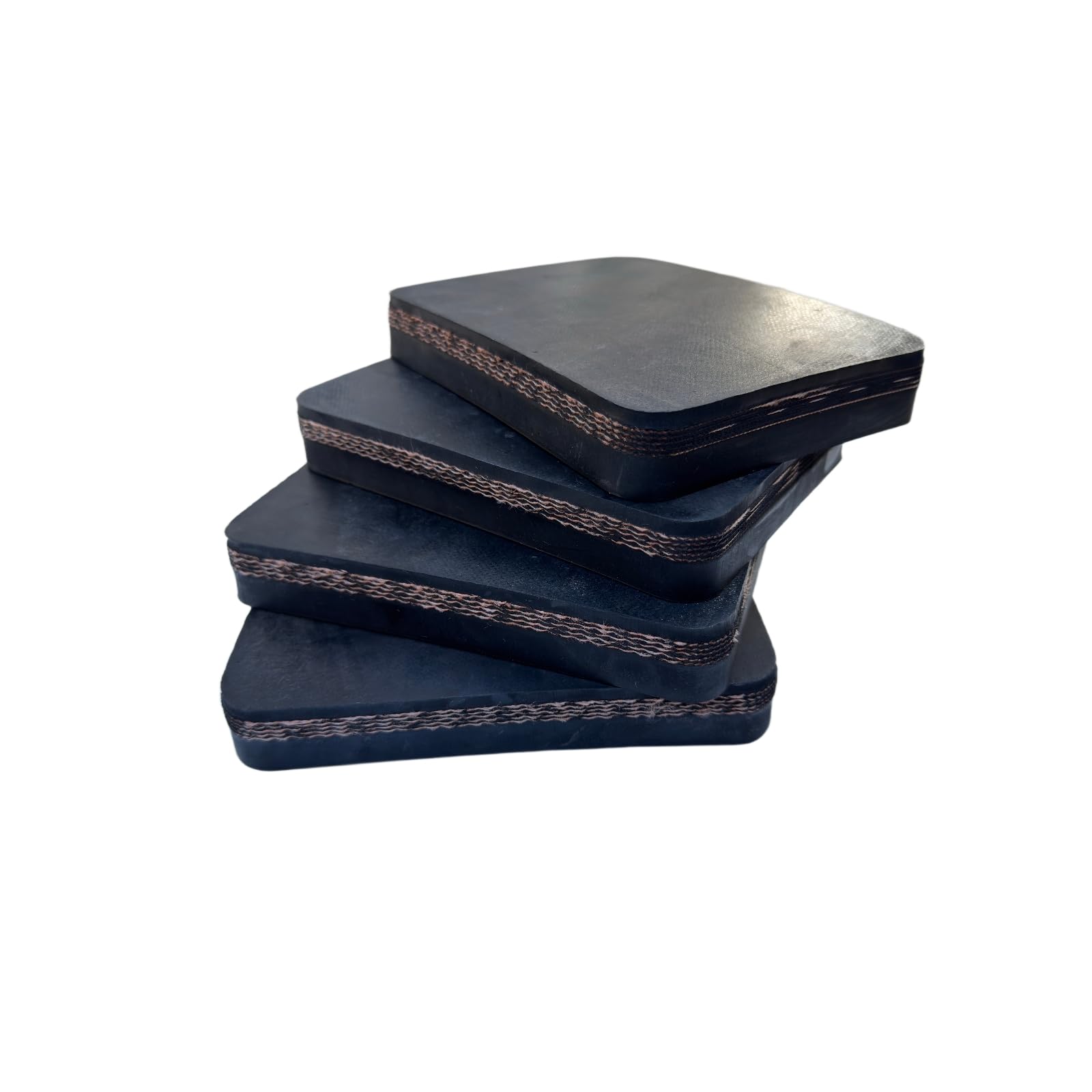 Photo 1 of GANSNAY 4 Pack Heavy Duty Rubber Pads- Nylon Reinforced- 11,000lbs Capacity, Non-Slip Stabilizer Pads for Jack Stands, Motorcycle Kickstand, RV Leveling, Equipment Support- 0.9? Height (6.3?×4.7?)