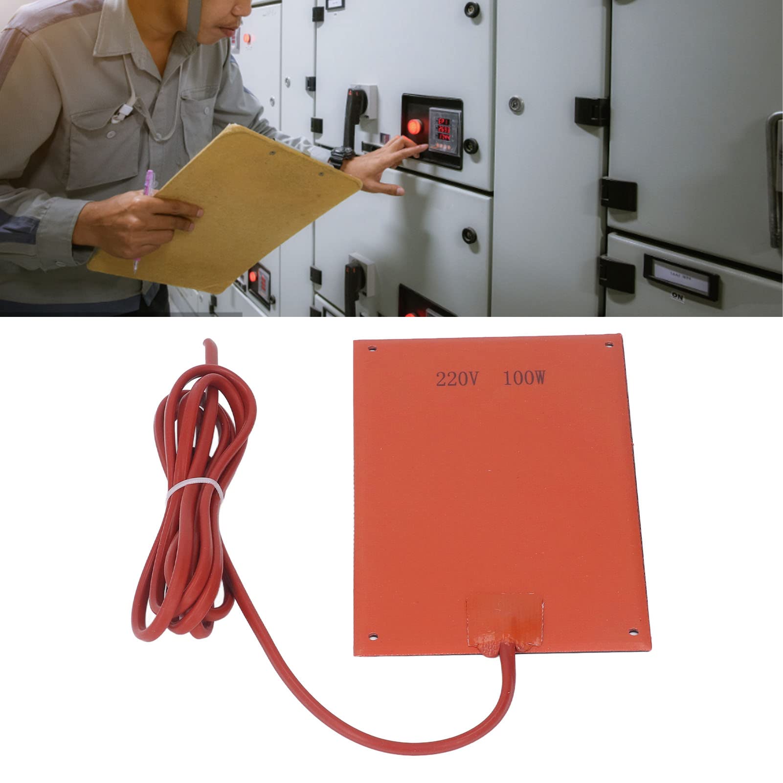 Almohadilla Calefactora de Silicona de 220V y 100W, Almohadilla Calefactora de Aceite, Placa Calefactora de Motor de Repuesto, Goma de Silicona para Clima Frío