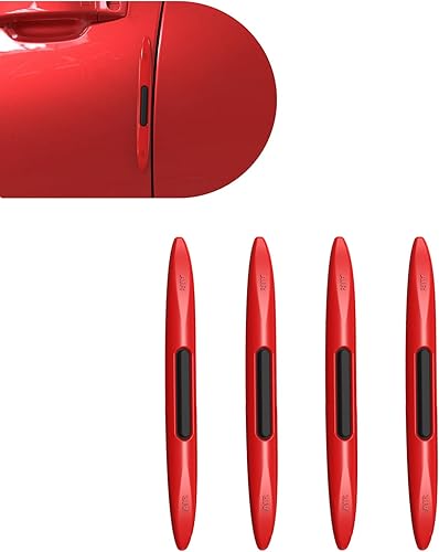 4 tiras de parachoques para la puerta del automóvil, 5.62 x 0.59 x 0.27 pulgadas, adhesivo antiarañazos, accesorio decorativo protector universal