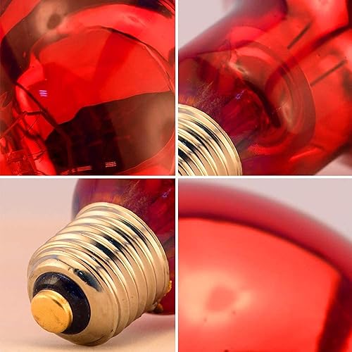 Miniatura 3 de Bombillas infrarrojas R40125 vatios de vidrio rojo tostado para reptiles, baño, granja, mascota, pollitos, uso de calefacción de fisioterapia, base