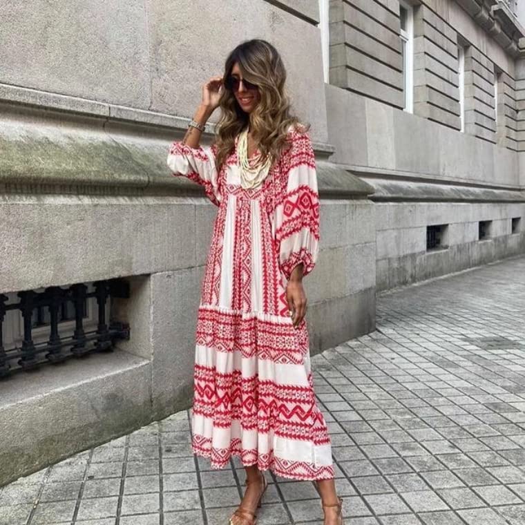 bohemian tiered dress